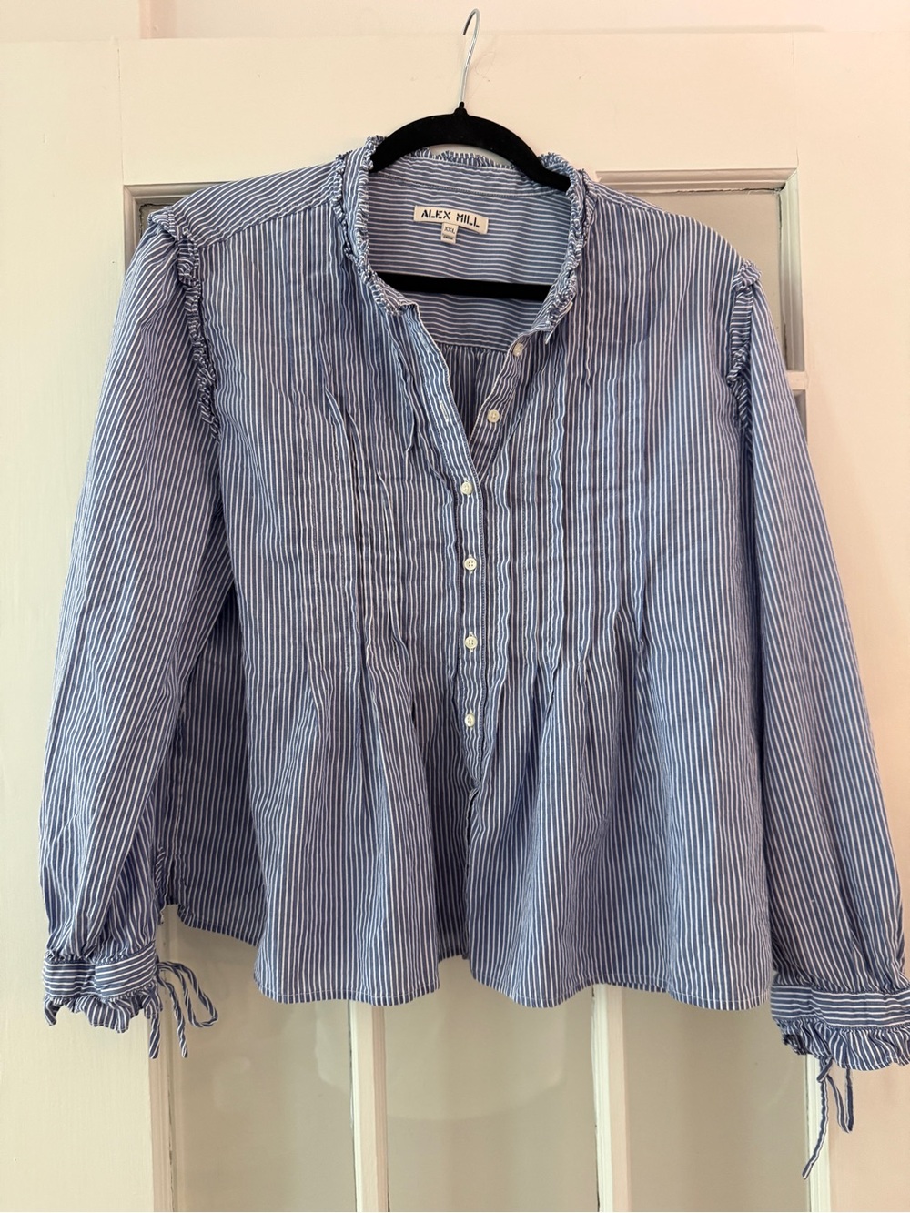 Alex Mill Light Blue Ruffle Blouse